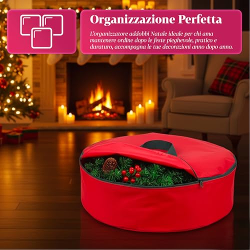 Borsa Contenitore Per Ghirlanda Natalizia In Tessuto – Impermeabile E Resistente - 4