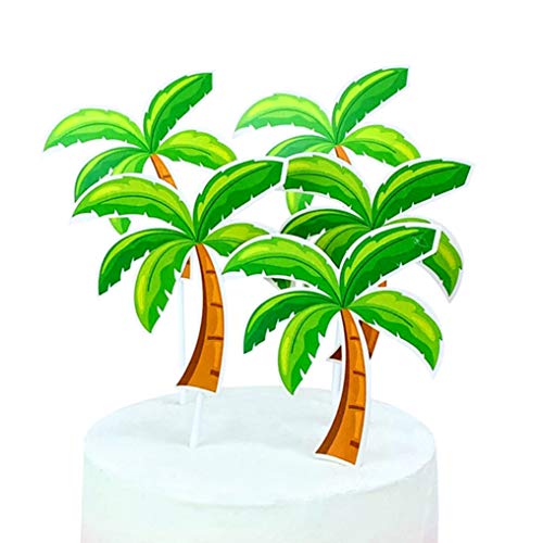 5pcs Coconut Palm Tree Cake Topper Hawaii Party Decoration Beachfront
