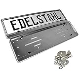 kennzeichenhalter 460 mm edelstahl Inkl. 8 Befestigungsschrauben aus Edelstahl, Rückseite mit 3 Gummilippen versehen, diese sorgen für Abstand zur Anlagefläche