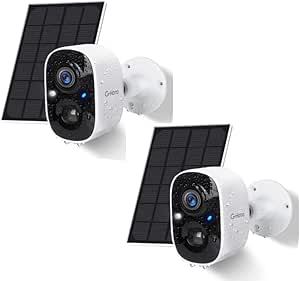 G-Homa Outdoor Surveillance Camera with Solar Panel Wireless WiFi Camera Outdoor Solar Surveillance WiFi PIR Motion Detection Standby Cloud Storage SD 2K asin的图片