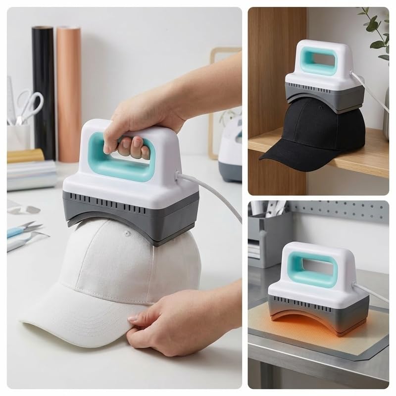 Amazon.co.jp: 熱転写プレス機 110V 手持式 4段温度調節 帽子/パッチ