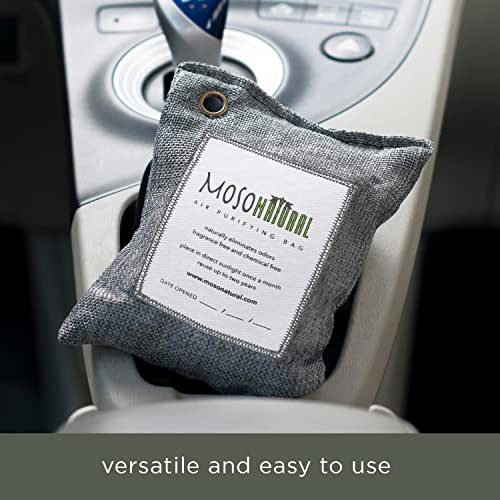 Moso Natural Air Purifying Bag 200G (3 Pack). A Scent Free Odor Eliminator For Cars, Closets, Bathrooms, Pet Areas. Premium Moso Bamboo Charcoal Odor Absorber. (Charcoal Grey) #TOP6