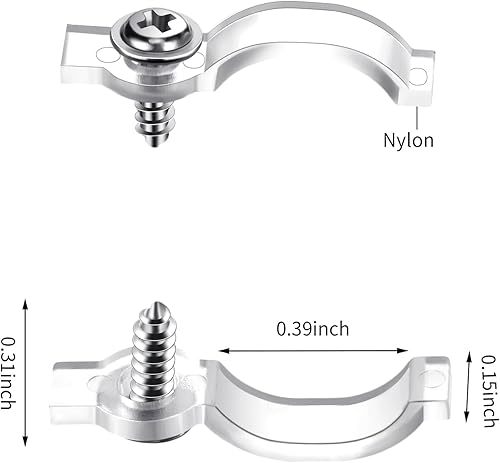 Miniatura 2 de Boao 200 paquete de soportes de montaje de tira de luces LED de Navidad, clips de fijación, abrazaderas de luz LED de un lado con tornillos para 10