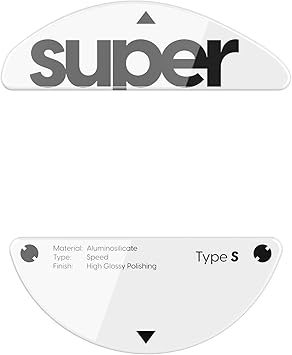 Superglide Glass Mouse Skates - Super Smooth Glide, Polished Round Edge, Super Fast Gaming Mouse Feet with Durable Sole for Pulsar X3 LHD Series Type-S, White