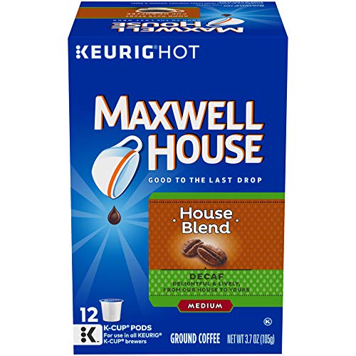 Maxwell House House Blend Coffee K Cup Pods, Decaffeinated, 12 ct - 3.7 oz Box