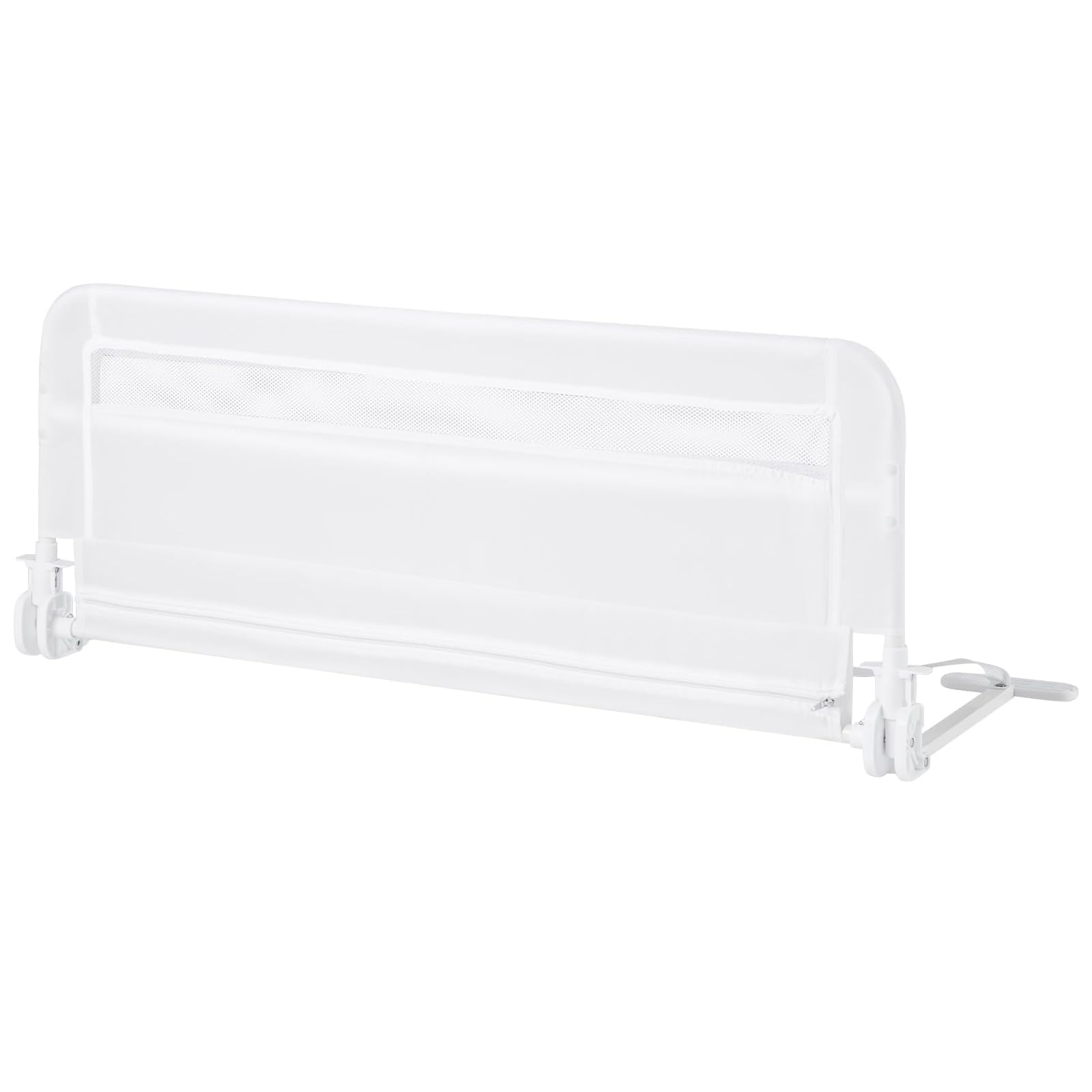 RELAX4LIFE Sponda Letto per Bambini 120cm/100cm, Barriera di Sicurezza, Traspirante e Pieghevole, Sbarra Letto per Letti Singoli e Matrimoniali (100 x 41 x 42 cm,Bianco)