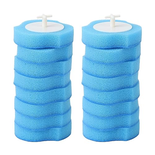 Recambios Desechables para cepillos de baño, Cabezales de Esponja espesados ​​Solubles en Agua para baño, Cocina, Fregadero, Paquete de 16, Material ABS