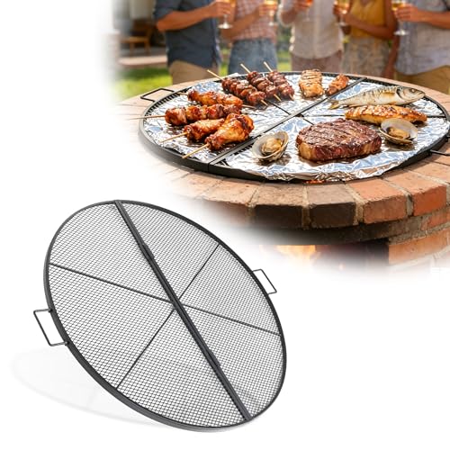 Fire Pit Grill Grate for Outdoor 36 Inch Round Grill Grate BBQ Grilling Rack with Handles Outdoor Cooking Grate for Fire Pit Patio Backyard Campfire