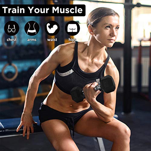 Bronze-Times-10152025Lb-Hex-Dumbbells-Weights-Set-Solid-Steel-Dumbbells-Set-of-2-PVC-Encase-Coating-Black-Dumbbell