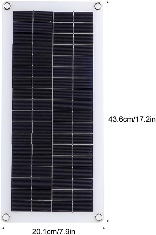 Walfront Solar Panel, 20W 18V Portable Panel Charger Photovoltaic Module Fit for Outdoor Camping Travel, Solar Panels