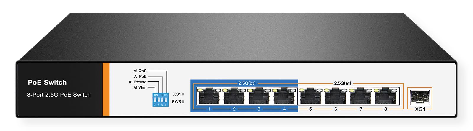Value Conmutador PoE+ 2,​5 Gigabit Ethernet, 8 Puertos + Enlace Ascendente (SFP+)