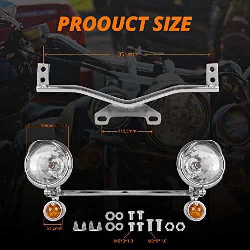 image for OUMURS Motorcycle Light Bar Compatible with Harley Fog Lights Turn Sig