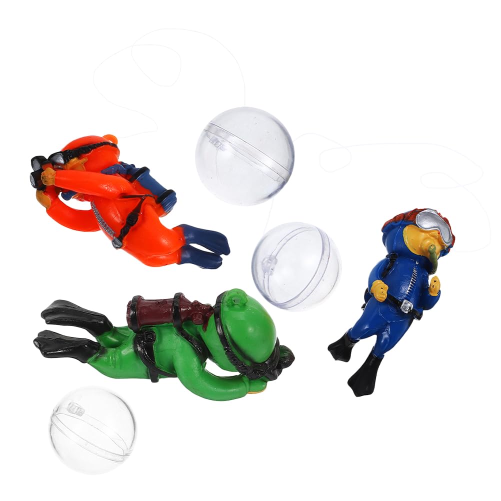 Abaodam 3pcs Floating Fish Tank Decorations, Cute Diver Aquarium Ornaments with Floating Device, Aesthetic Fish Playmate Accessories for All Kinds of Aquariums & Pools