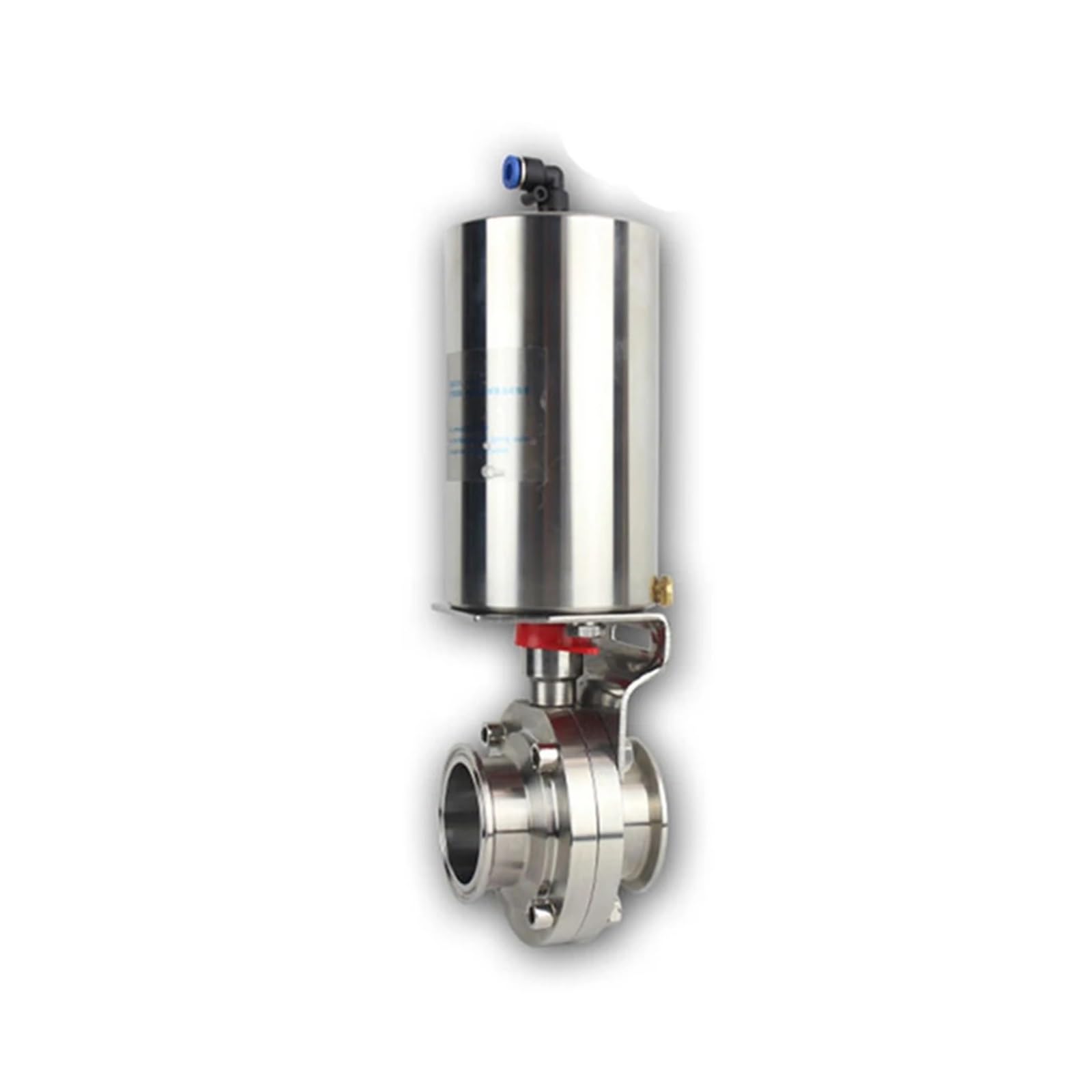 NYRXRYTCA 4" ic Butterfly Valve Stainless Steel 304 Tri Clamp OD 119mm Actuator Single Acting