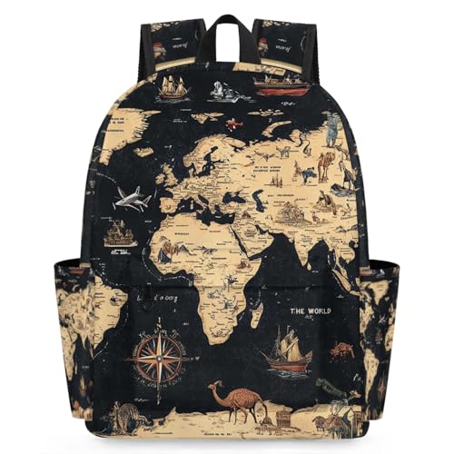 Toddler Backpack for Boys Kids, Cute Preschool Kindergarten School Bags for Girls Bookbag Daycare Travel Daypack, 15 Inch(World Map)