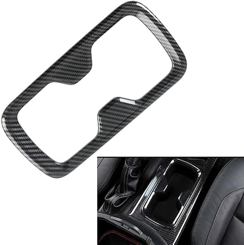 Miniatura 6 de Soporte delantero para taza de agua, de fibra de carbono, consola central de automóvil, soporte para taza de agua, cubierta de panel, 2015-2021