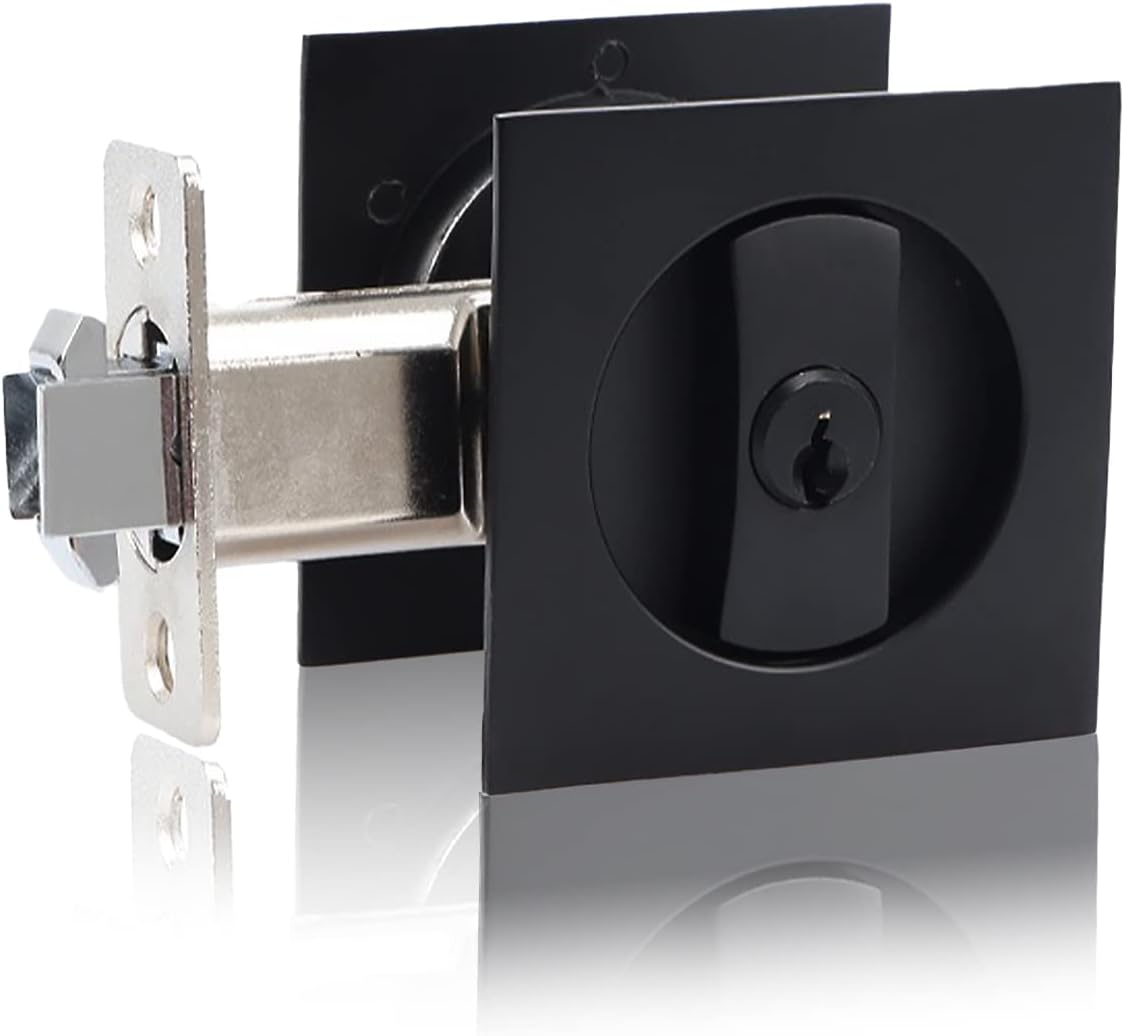 Delaney Hardware 370004 Black Contemporary Entrance Square Pocket Door