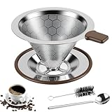 Wozzies Kaffeefilter Edelstahl, Wiederverwendbare Kaffeefilterhalter, Zellform...