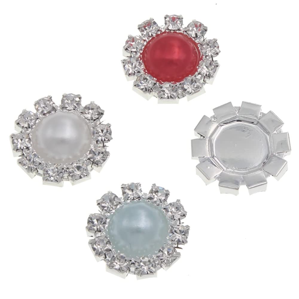 Fangren ZX 10pcs 14mm Strass Perle Plate cutanée Boutonnage en