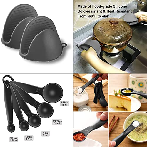 Silicone Cooking Utensils Set - 19 Pcs Kitchen Utensils Heat Resistant/Non-Stick/Non Toxic/Bpa Free Silicon Spoons Spatula Whisk Tongs Mixing Spoon,Wooden Handle Kitchen Utensil Set With Holder #TOP6