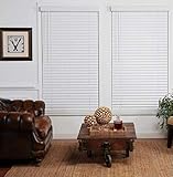 Cut-to-Width White 2in Cordless Faux Wood Blind - 31.5in. W x 84in. L (Actual size: 31.5in. W x 84in. L)