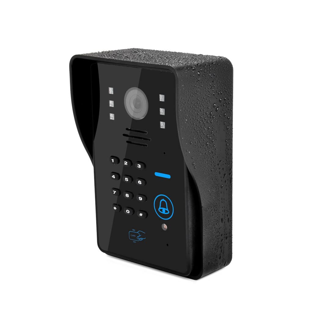Videoportero con cámara de alta definición, Timbre De Intercomunicador De Vídeo Con Cable De 7 Pulgadas, Intercomunicador De Edificio De Villa, Contraseña, Tarjeta Magnética, Control Remoto, Desbloque
