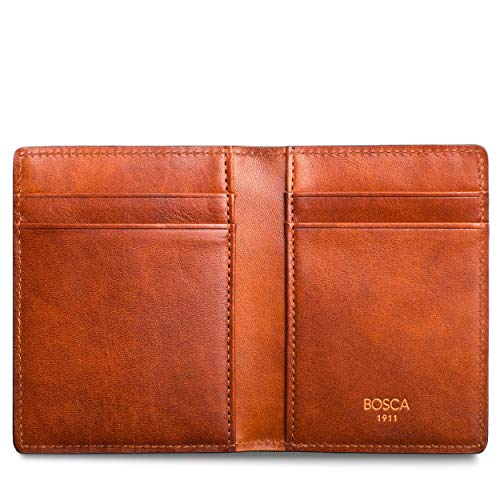 Bosca Men's Wallet, Dolce Leather Front Pocket Bifold Wallet with Magnetic Clip, Amber4