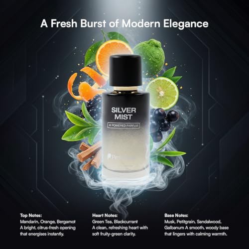 Image of Silver Mist Parfum 50ML - Long Lasting Unisex Perfume | Perfume for Men & Women | Premium Parfum, AI Powered Men's Fragrance