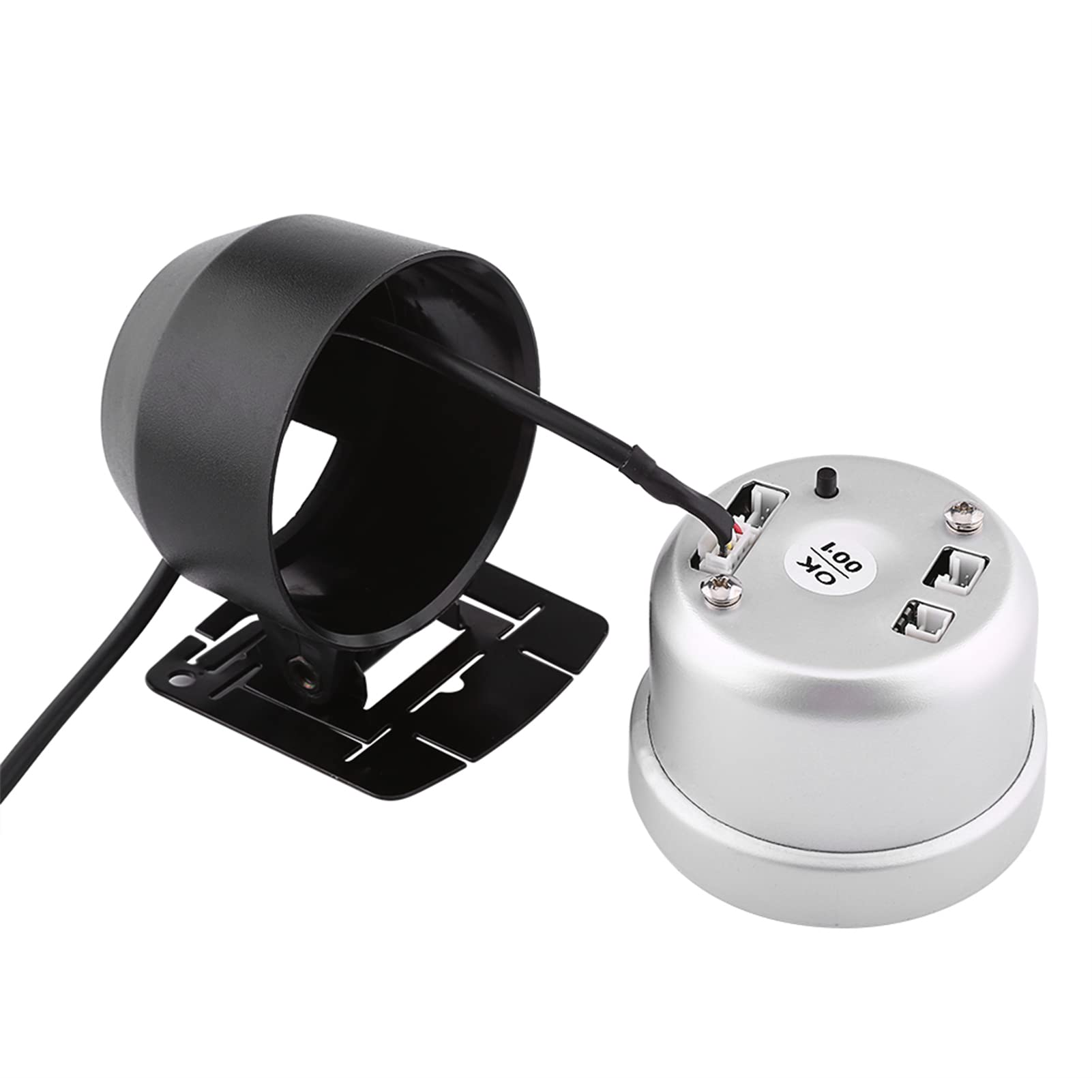 DC 12V 60mm LED Turbo Boost Vacuum Press Gauge Meter Calotta in acciaio inossidabile e piano in vetro