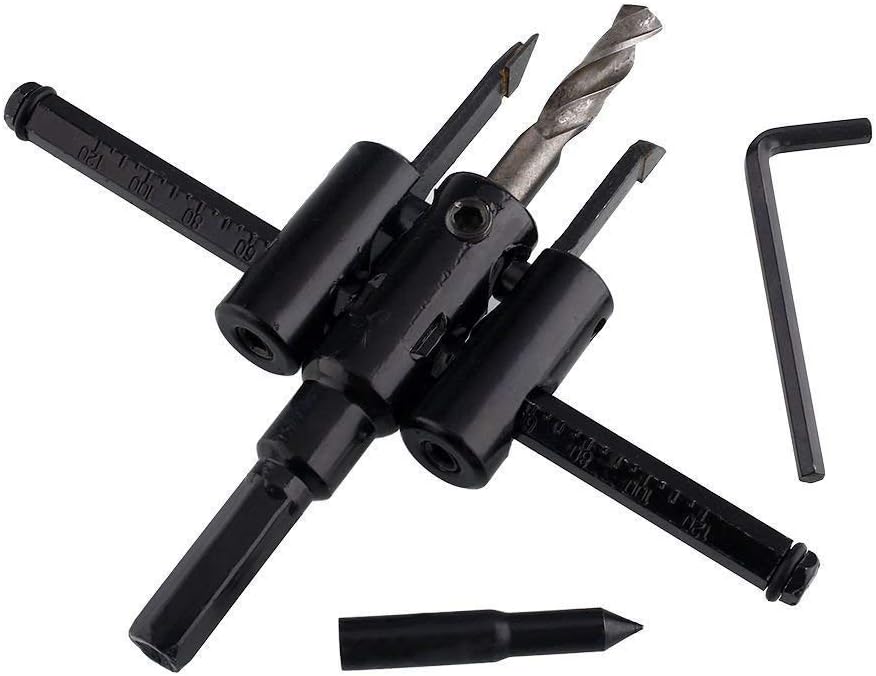 Shuangyou Standard Adjustable 1-Inch to 6-Inches, Wood Hole Saw Circle Cutter, Wood Working Twist Hole DIY Tools Cutting (Diameter 30-200 mm)