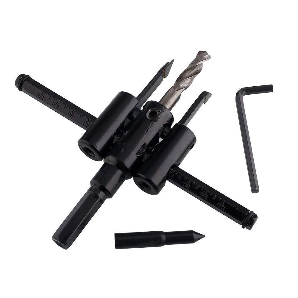 Shuangyou Standard Adjustable 1Inch to 6Inches, Wood Hole Saw Circle