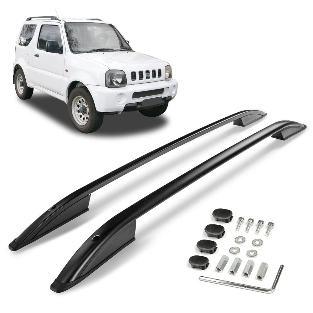 CHROMEMASTER | Barre da Tetto, Rail Tetto Compatibile con Suzuki Jimny 1998-2018; Sono Utilizzate per il Montaggio di Portapacchi, Box da Tetto o Portabiciclette | Costruzione in Alluminio