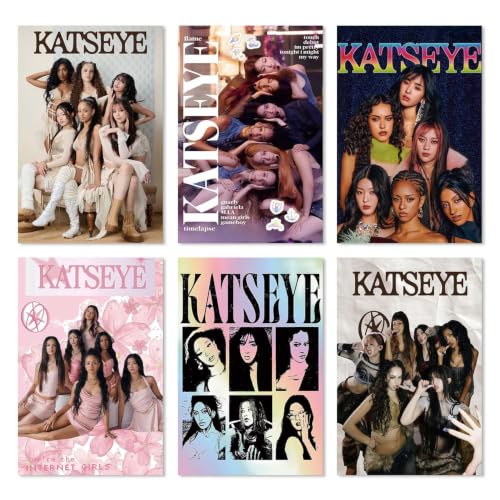 inteluck Katseye Merch Katseye Poster 8x12 Inch Music Album Cover Posters Birthday Decorations for Room Bedroom Aesthetic Wall Art for Teens Room Decor Gifts (Set of 6 Unframed)