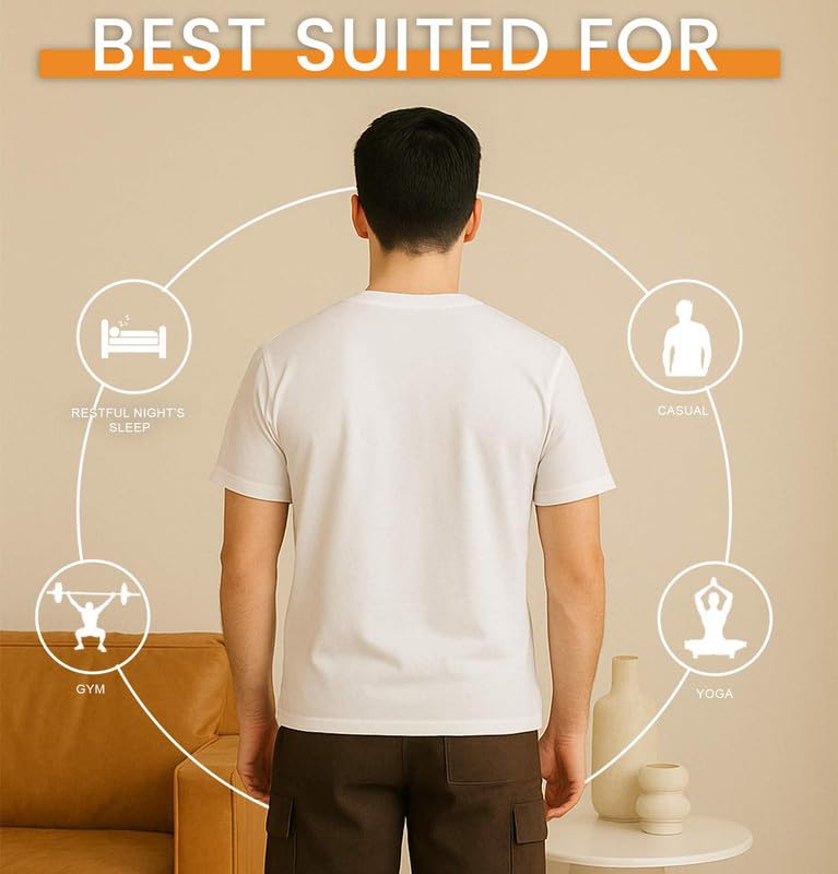 Image of Sleepynuts Half Sleeve Round Neck 100% Cotton Tshirt for Mens Pack of 3 Regular Fit Solid T-Shirts Combo