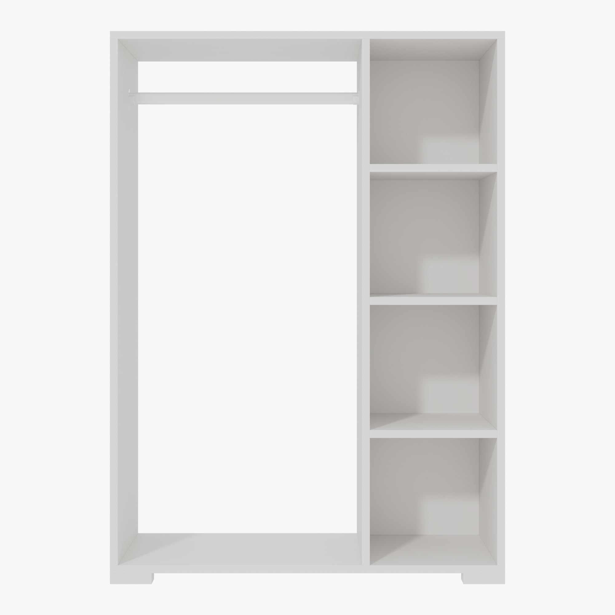 [en.casa] Armadietto Aperto per Guardaroba 126x90x30 cm Bianco
