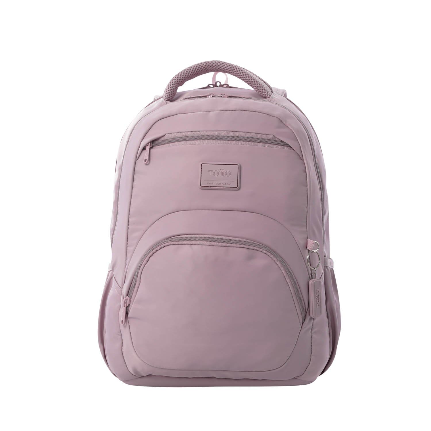 TOTTO - Mochila para Ordenador Portátil 14 Pulgadas, Modelo Tracer 4, Mochila Eco-Friendly, 3 Compartimentos, Cremallera con Argolla para Candado, 2 Bolsillos para Botella, Color Keepsake Lilac
