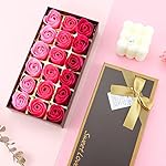 JIALEEY Floral Scented Bath Soap Rose Flower Petals, Plant Essential Oil Rose Soap Set Shaped Petals Gifts Ideas for Her Women Teens Girls Mom Birthdays, 18 PCS Pink - Image 4