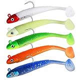 Goture Jig Head Swimbaits Paddle Tail Solid Body 3D Realistic Eyes Saltwater Freshwater Hook bass EEL Walleye