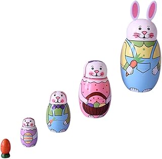 SAFIGLE 1 Conjunto Matryoshka Kidcraft Playset Empilhamento De Brinquedos Artesanato Em Madeira Bonecas De Aninhamento Feitas À Mão Matryoshka Brinquedos De Empilhamento Matryoshka