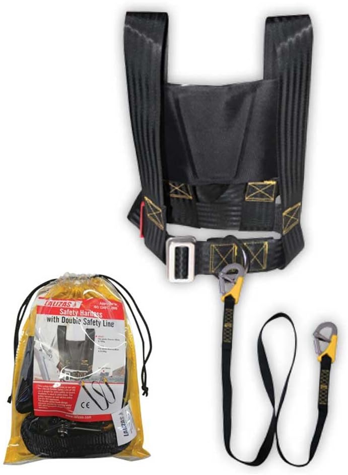 Lalizas Safety Harness ISO with Double Safety Line ISO, Set, lightweight & easy-to-fit, stainless steel double insured hooks, Child size