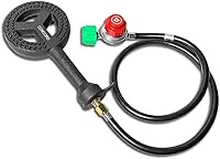 Concord Banjo Jr 6" High Pressure Burner Head - 60K BTU Cast Iron Grill Burner with Regulator Hose & Built-in Stand