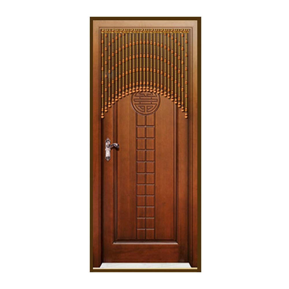 Rideau de perles en bois pour porte interieure et decoration de couloir salon