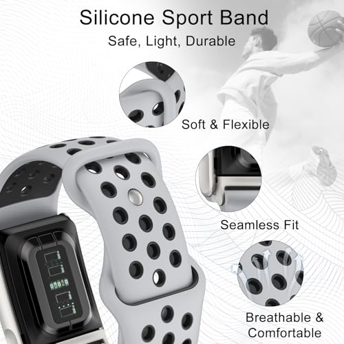 Image of omee Silicone Sport Band Compatible with Whoop 5.0 Band Strap Men Women, Breathable Sport Adjustable Waterproof Replacement Wristbands Straps for Whoop 5.0 Silicone Bands