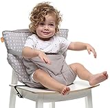 Baby-To-Love Pocket Chair, Portable Feeding Chair Cover Infant & Toddler (White Stars)