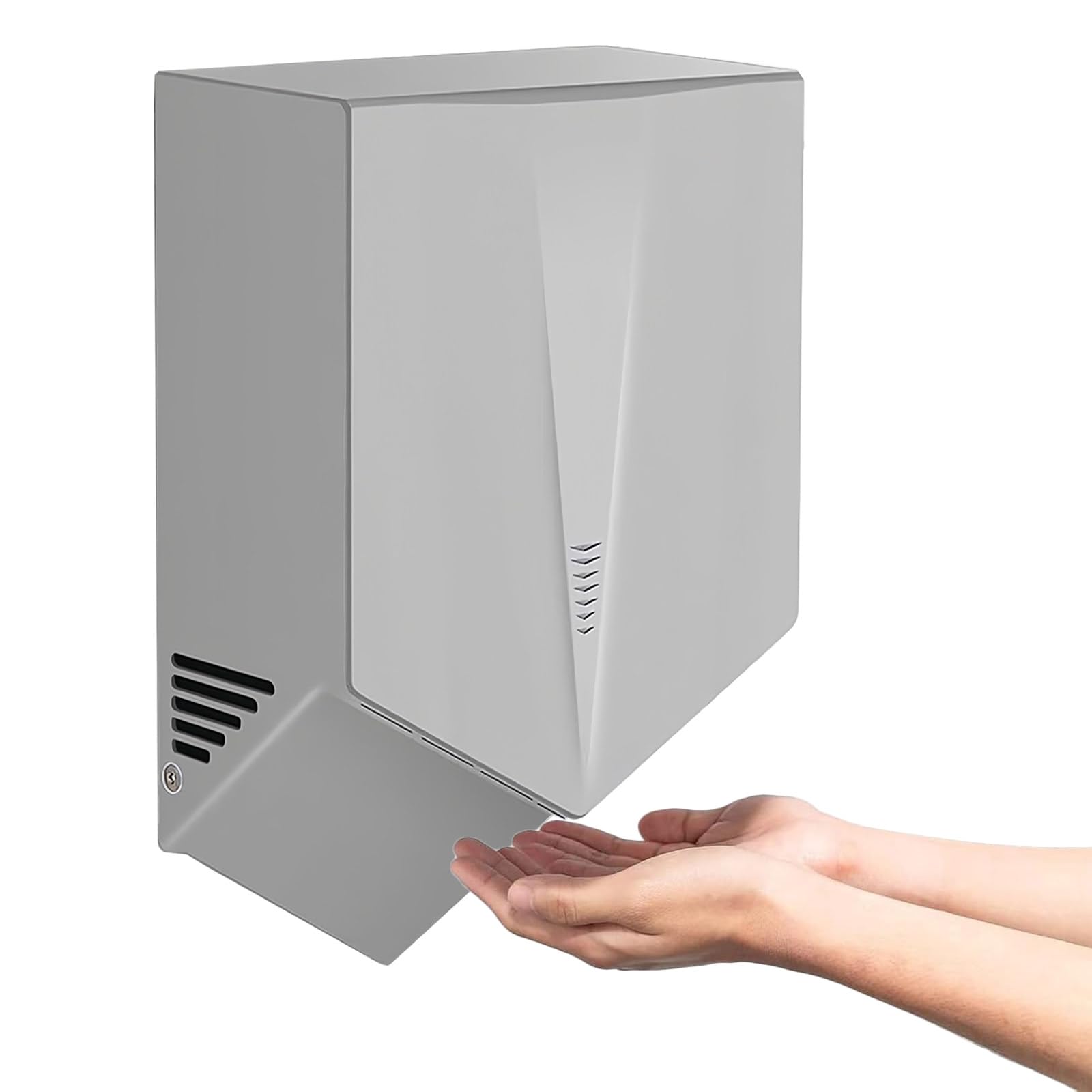 Saiyerus Grey Bathroom Hand Dryer With Hepa Filter, Heavy Duty Automatic Electric High Speed Hand Dryer For Commercial Restroom, Automatic Induction Hands Dryer, 5-8 Seconds To Dry, 1500W, 220V,