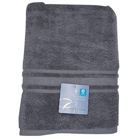 Charisma Bath Towel - 100 Percent Hygro Cotton, 30 x 58 Inch - Gunmetal Grey Cover