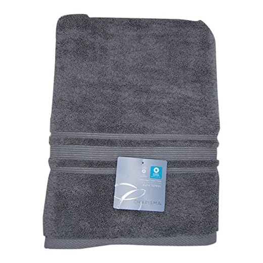 Charisma Bath Towel - 100 Percent Hygro Cotton, 30 x 58 Inch - Gunmetal Grey