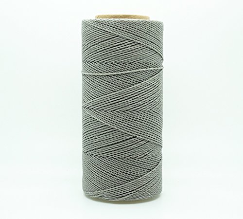 Grey 1mm Waxed Polyester Twisted Cord Macrame Bracelet Thread Artisan String (180yards Spool)