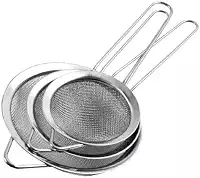 Kit 3 Peneiras em Inox para Coar Sucos e Líquidos