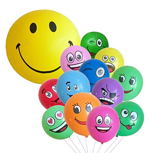 Buy Emoji Latex Party Balloons Set of 101 Multicolored Happy Face